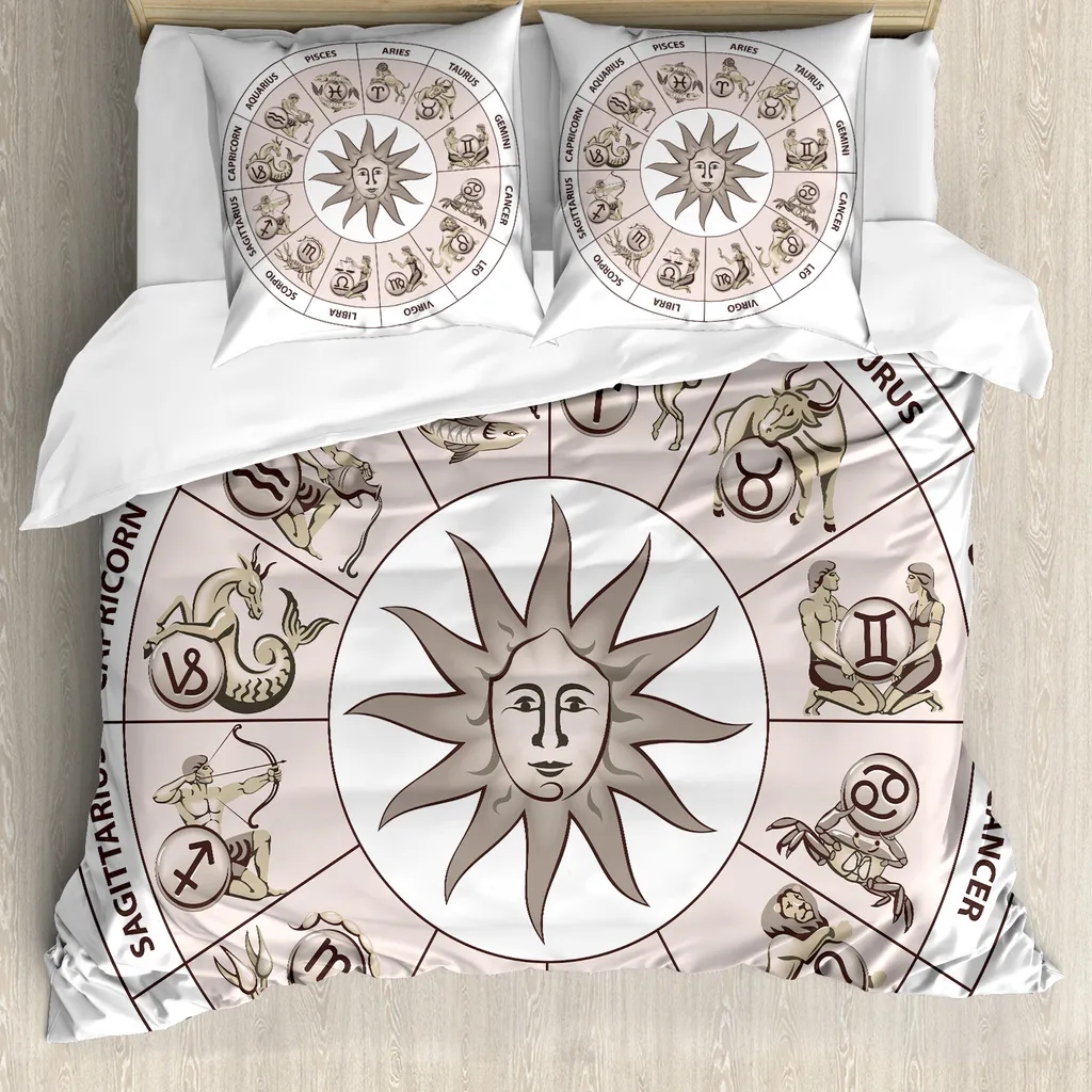 Copripiumino ABAKUHAUS Segni Zodiacali 155x220 - Ideale per Ragazzi