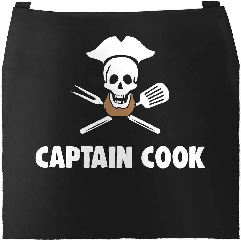 Grill-Schürze Jolly Roger Captain Cook Moonworks schwarz unisize