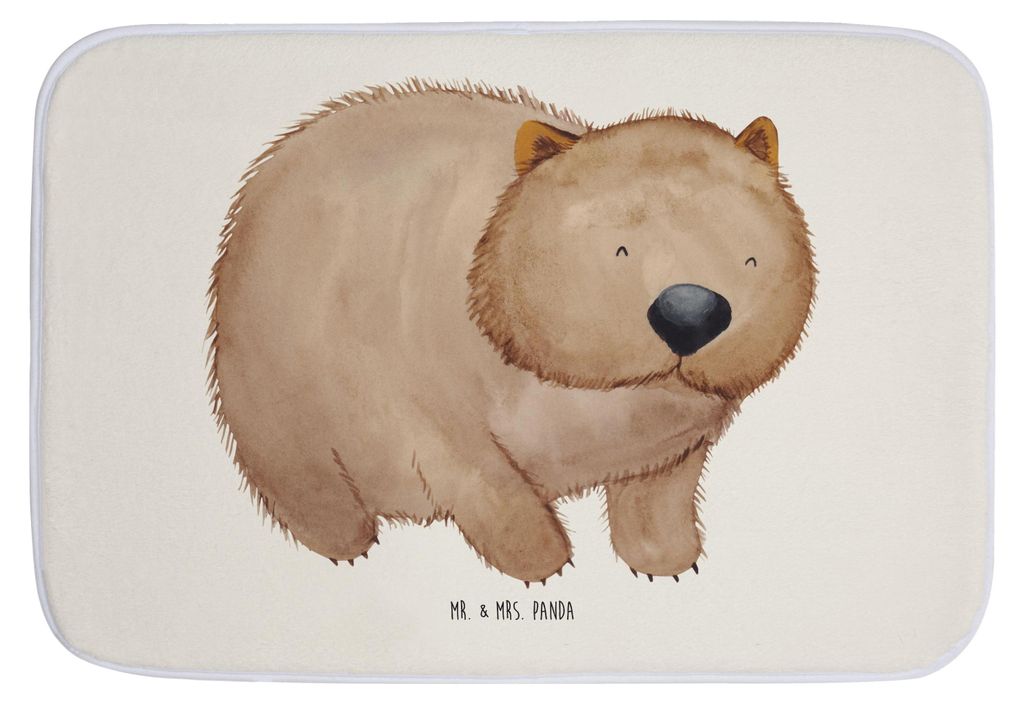 Mr. & Mrs. Panda Badematte Wombat - Weiß - Geschenk, Motivation, Lustige Sprüche, Badteppich, Duschvorleger, Badezimmer Matte, Badezimmerteppich,...