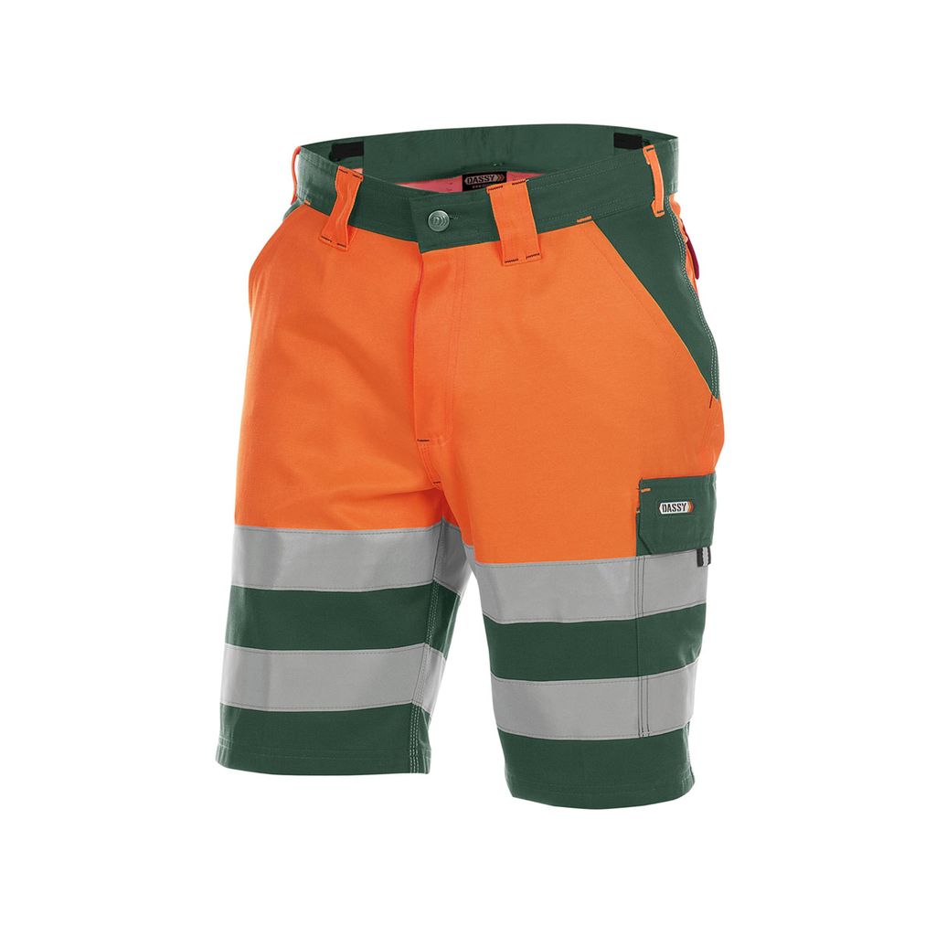 DASSY Venna Warnschutz-Shorts FLASCHENGRÜN/NEONORANGE Gr.62 Länge: STANDARD