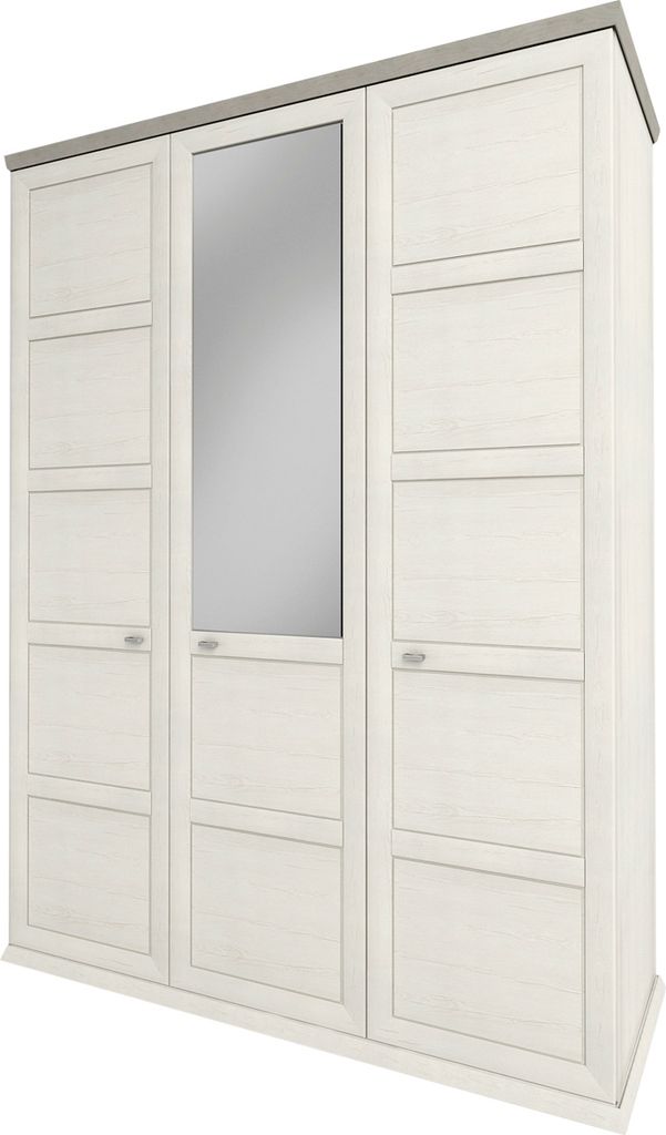 nabbi Dreitürig Kleiderschrank mit Spiegel Orentano W-3D - pino aurelio / madagaskar / nelson