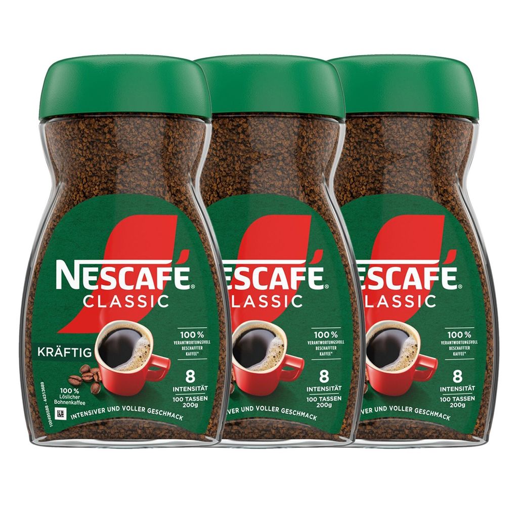NESCAFÉ Classic Kräftig, löslicher Bohnenkaffee aus dunkel Produktbild 