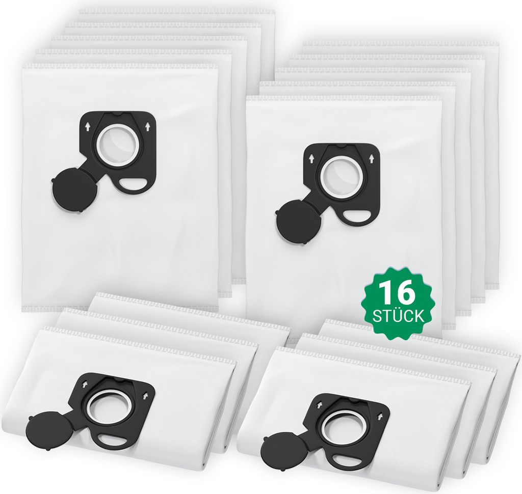 Filterbeutel 16x passend wie Rowenta R06455 Staubsaugerbeutel für Staubsauger