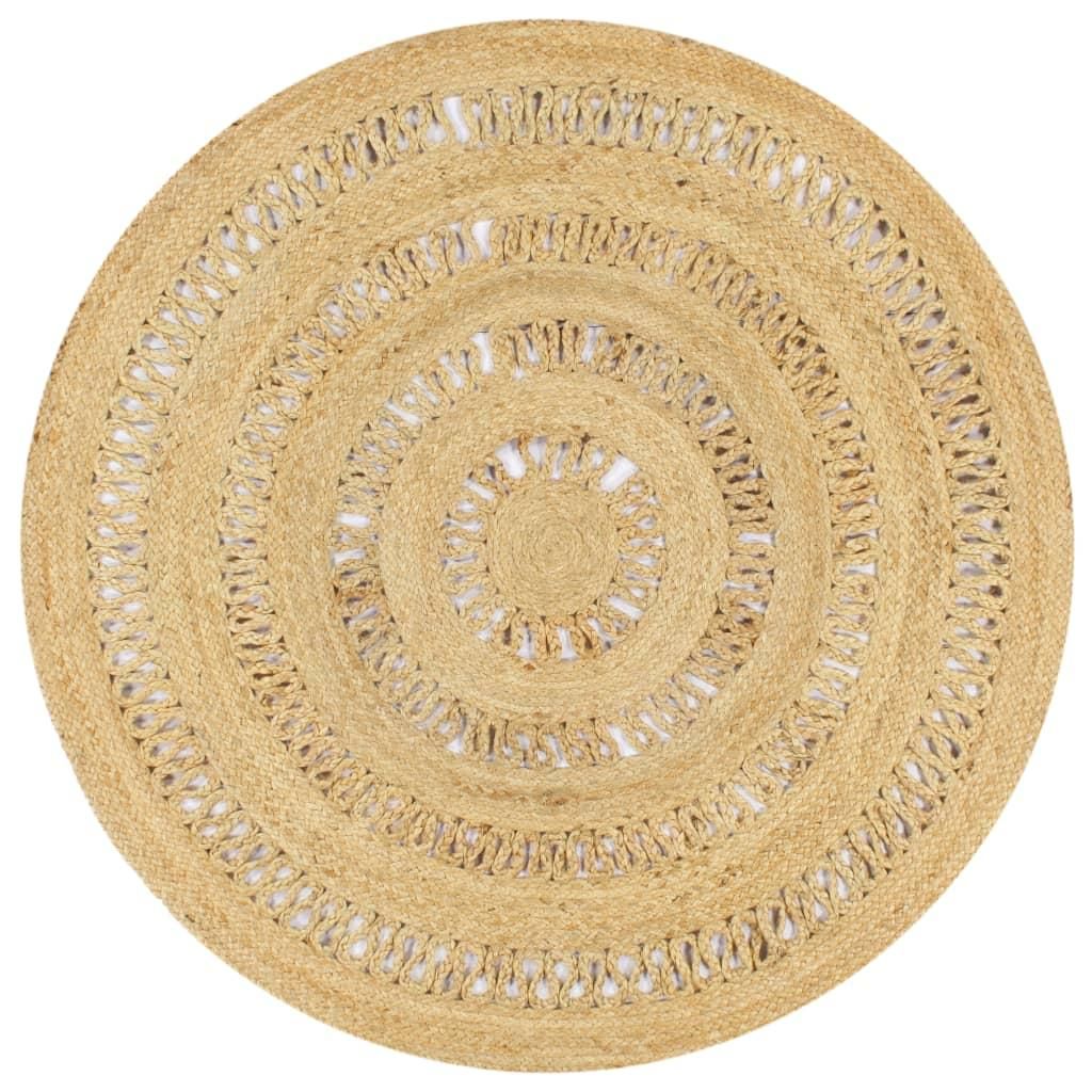 Vidaxl Teppich handgefertigt 120 cm geflochtener Jute Immagine del prodotto 
