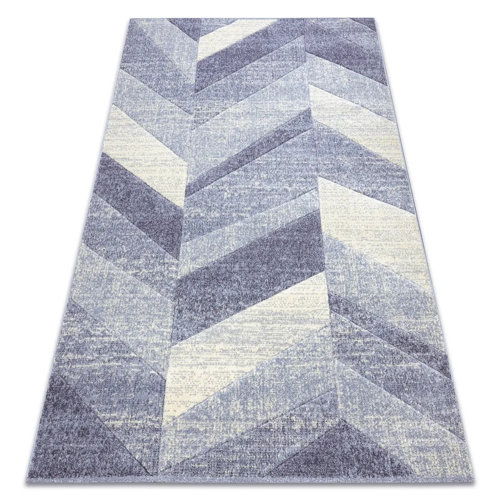 Tapis Anti-Poussière Style Chevrons 160x220 cm Beige et Violet FEEL