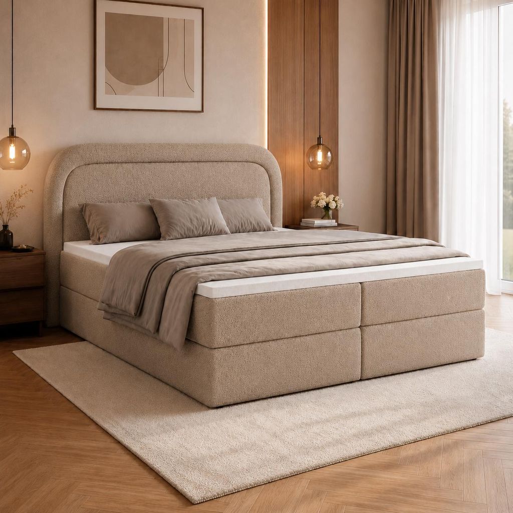 Boxspringbett BONITO 180x200 cm Komplett-Set mit Produktbild 