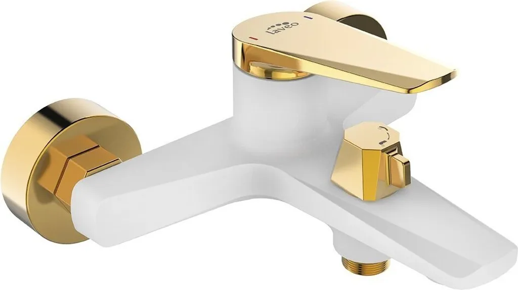 Miscelatore Parete Bianco Oro RUBIO BVR_610G - Eleganza per il Bagno