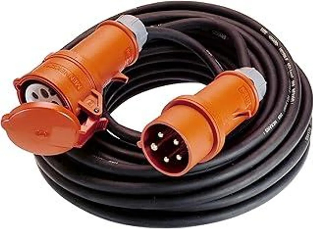 as - Prolunga Schwabe per corrente forte 10 m H07RN-F 5G2,5 - Spina CEE con inversione di fase - 400 V/16 A/circa 11 kW - Prolunga CEE robusta a 5 poli per uso esterno - IP44 - Prodotto in Germania, 60517