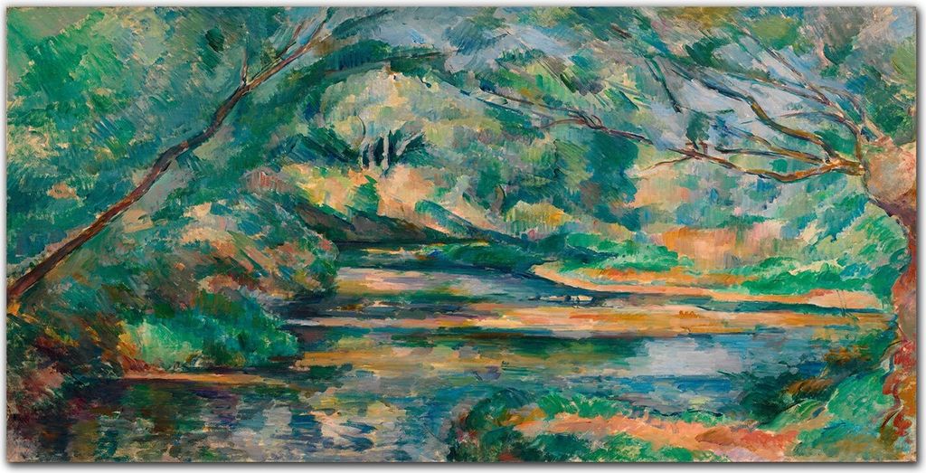 Coloray - Bild aus Glas - 120x60 cm - gehärtetes Glas glasblock mit bild wohnzimmer Küche Dekoration wanddekoration - Paul Cézanne Brook