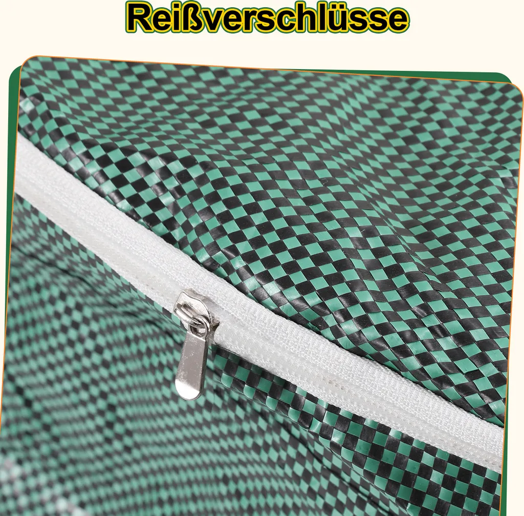 Sac à déchets de jardin 272L avec couvercle zippé - Set de 3 sacs robustes - 5