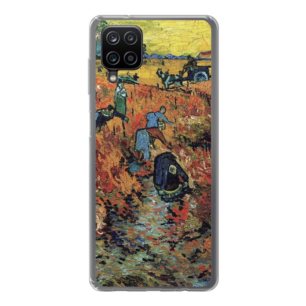 MuchoWow Handyhülle Schutzhülle Hülle für Samsung Galaxy A12 Der rote Weinberg - Vincent van Gogh Silikon Softcase Handy Hülle - Bild