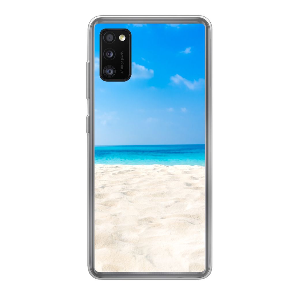 MuchoWow Handyhülle Schutzhülle Hülle für Samsung Galaxy A41 Strand - Meer - Sand Silikon Softcase Handy Hülle - Mobiltelefon