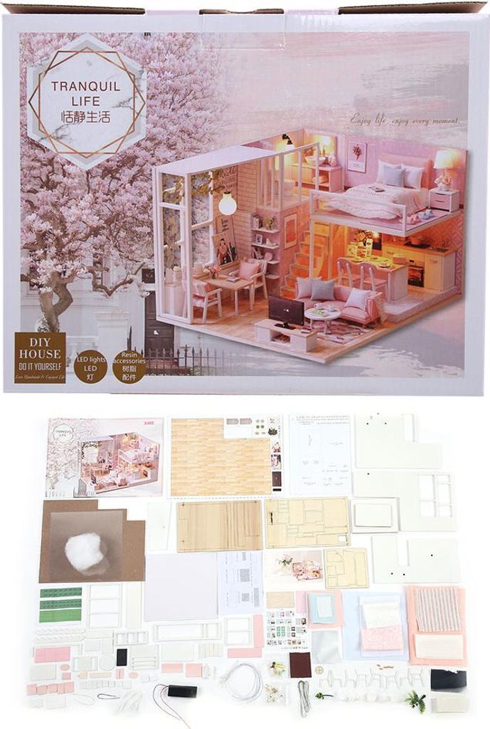 Miniatur -DIY -Kit, Dollhouse Kit Easy Assembly Wooden für Kinder Kinder Mädchen Freunden Geschenk Home Dekoration