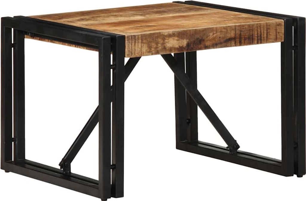 Langlebige Couchtisch 50x50x35 cm Raues Massivholz Mango Wohnzimmertisch Möbel952873