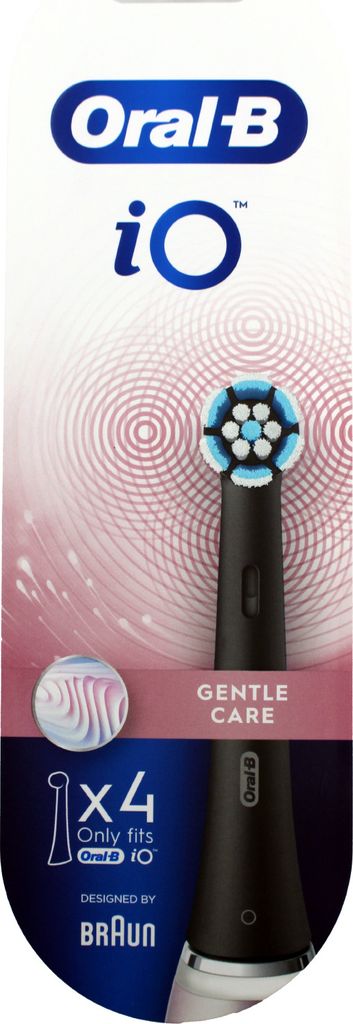 Braun Oral-B IO Gentle Care Schwarz Ersatzbürsten 4er Pack Produktbild 1