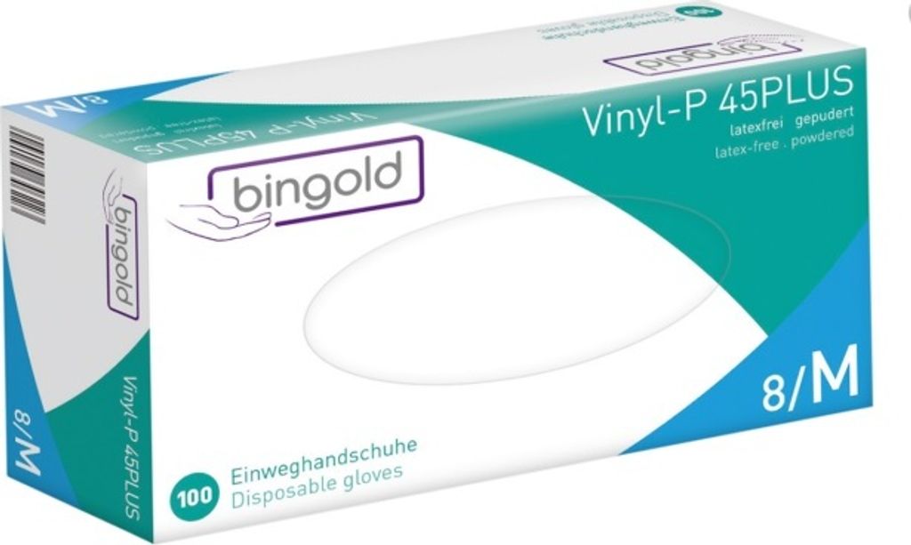 Bingold Vinyl 45Plus transparent Gr. M 100 Stück Produktbild 2