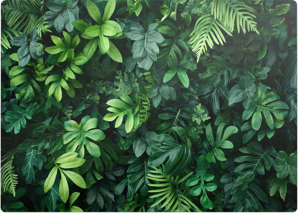 Tropische Blätter – Bodenschutzmatte – Stuhlunterlage 140x100 cm – Rutschfest – Hartbodenmatte
