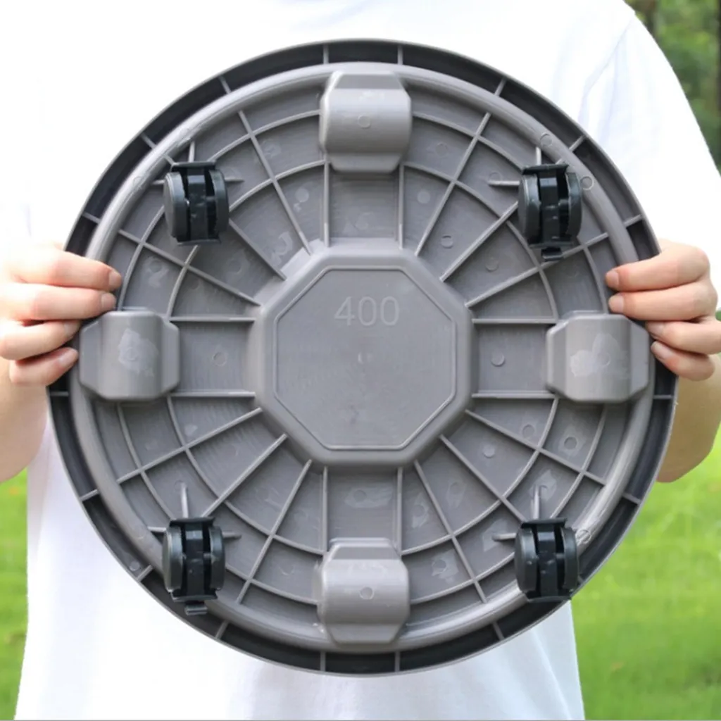Support de Pot Mobile Rond avec Roue Universelle pour Vase Épais