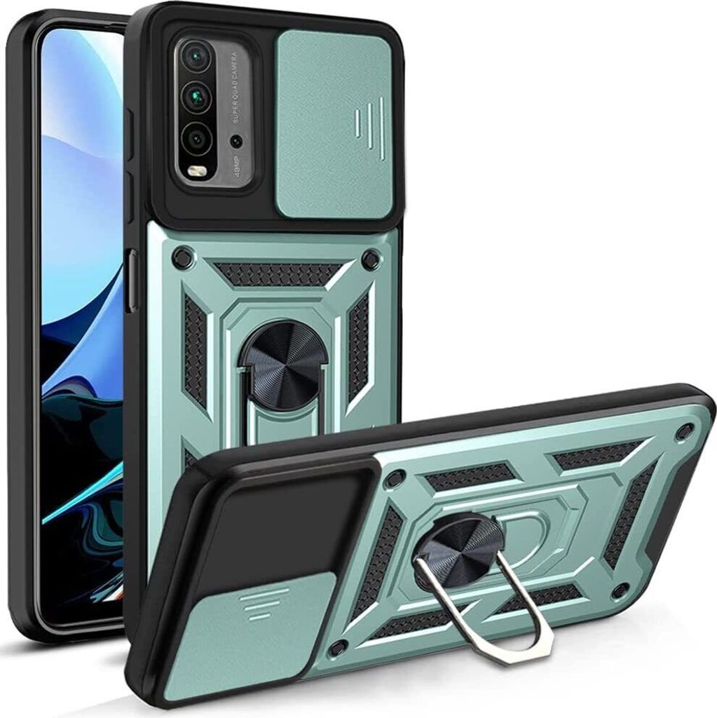 Redmi 9T Hülle mit 360° Drehbarer Magnetische Ring Ständer Halter Dia Kameraschutz TPU Bumper Silikon Schutzhülle für Xiaomi Redmi 9T / 9 Powe...