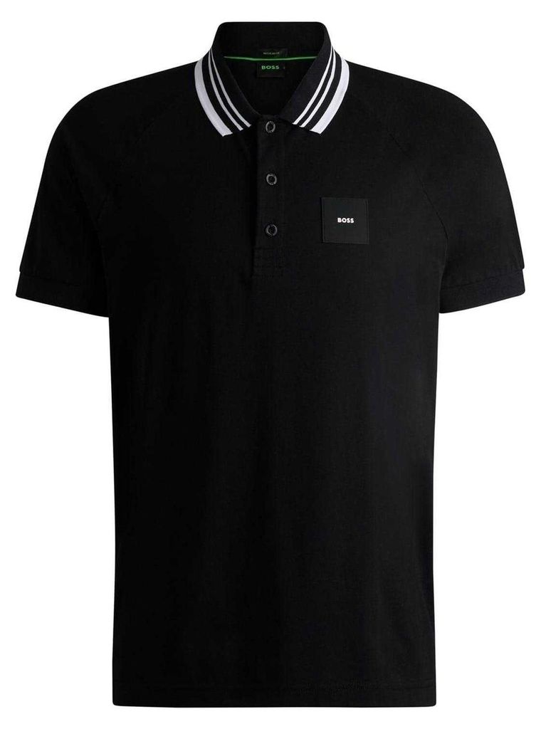 Boss - Poloshirt für Herren, Mit Kragen, Regulär, Raglanärmel GT18663 (S) (Schwarz)