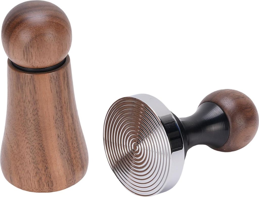 Nadel Typ Kaffee Verteiler Edelstahl Walnuss Holz Kaffee Tamper für Kaffeemaschine liefert 51mm / 2.01in