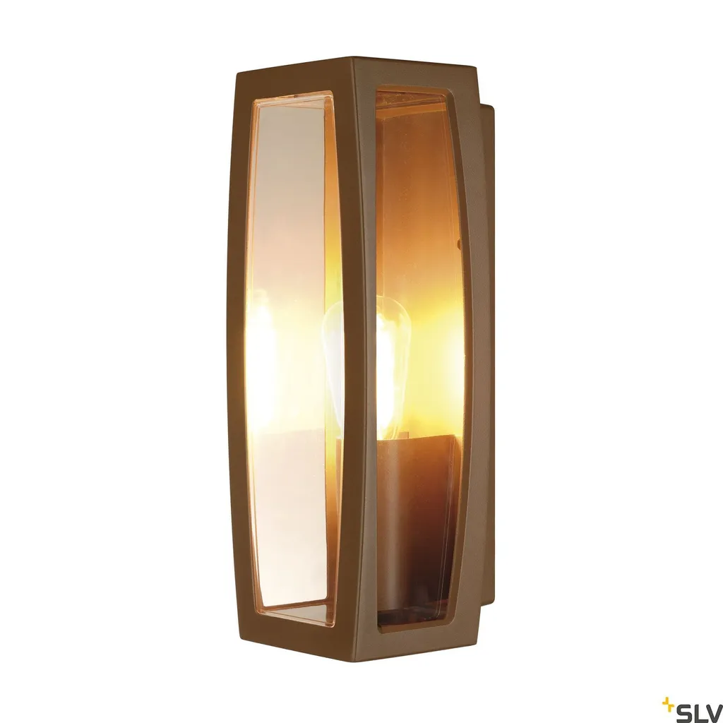 Applique Meridian Box E27 anti-corrosion carrée clair effet rouille