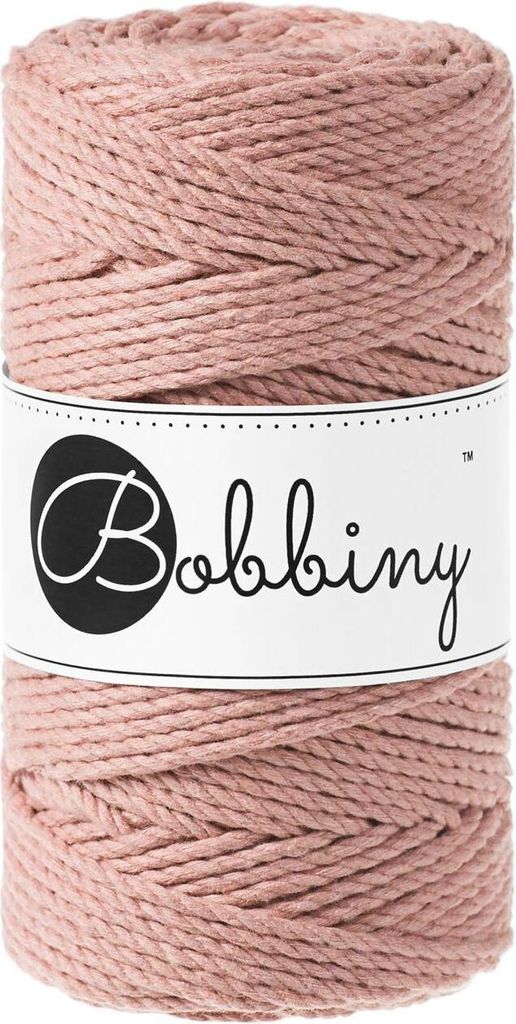 Bobbiny 3PLY Macramé Rope 3 mm 100 m Blush Schnur