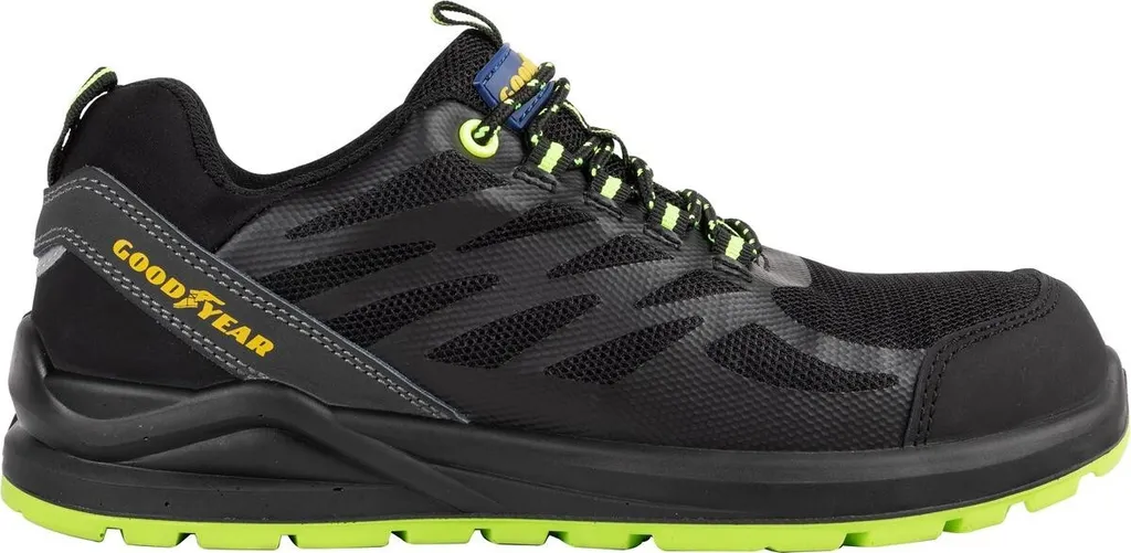 Baskets de sécurité légères Goodyear S1P tissu respirant noir vert en 43