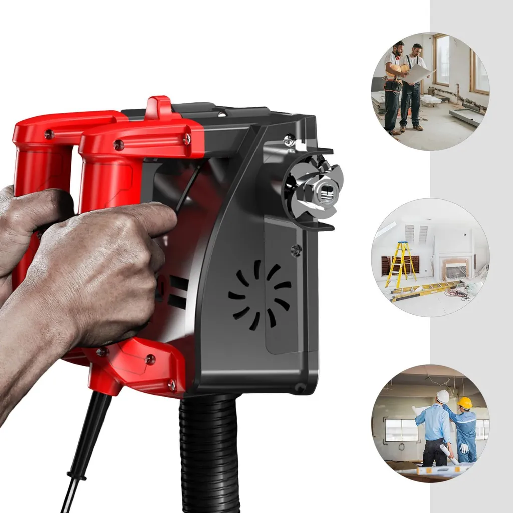 Fraiseuse à béton 1200W 3000 tr/min avec kit de raclage mural rouge