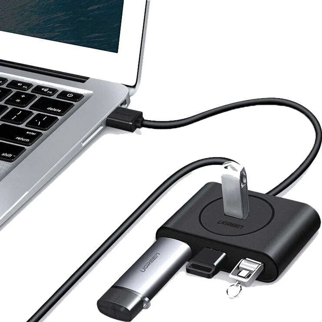 Ugreen 20290 Hub USB 3.2 Gen 1 4 Porte - Estensione Cavo 0,5m Nero - 27