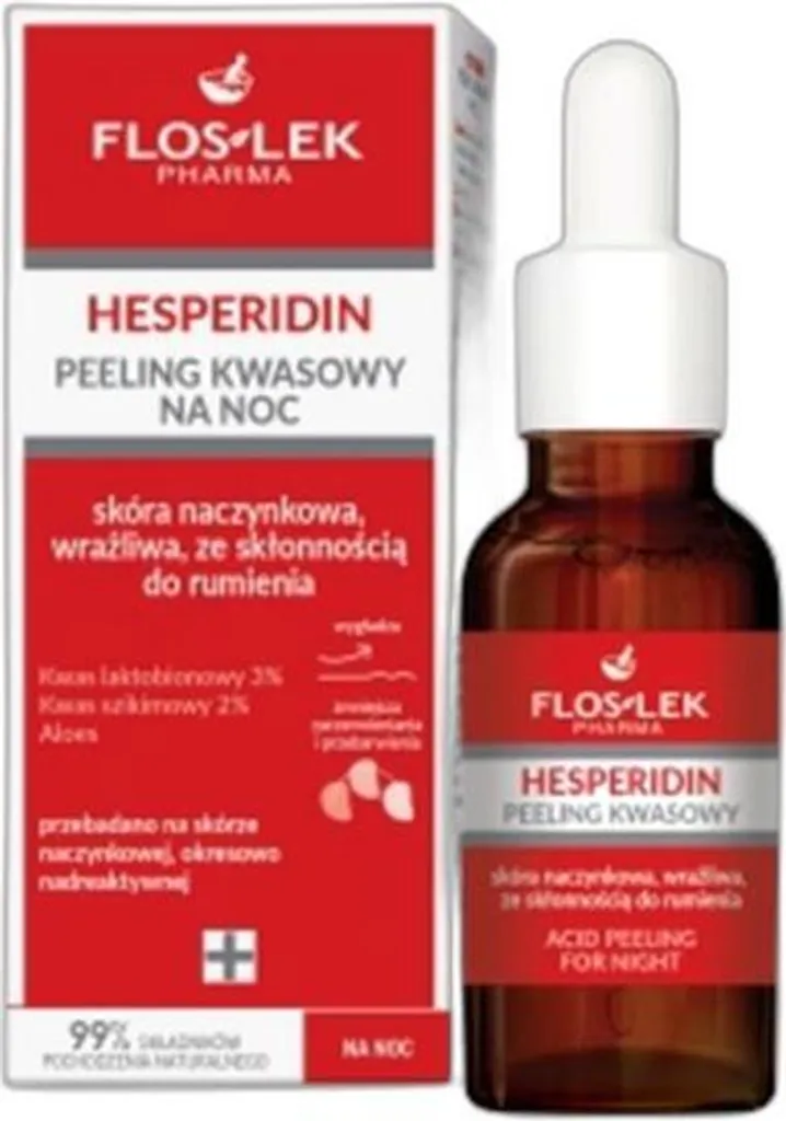 Soin Exfoliant Nuit Flos-Lek Hesperidin 30ml pour Teint Terne et Irrégulier