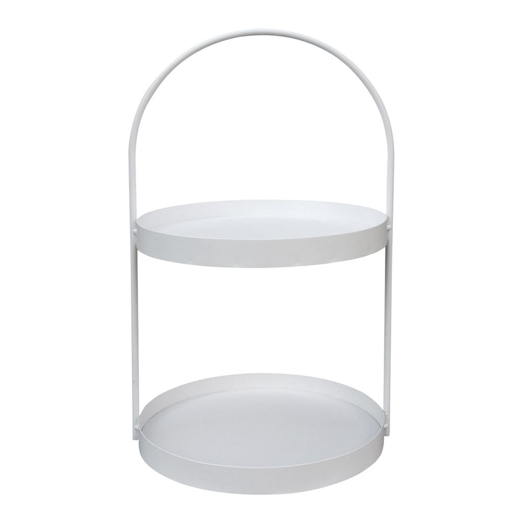 Etagere MARIT weiß aus Metall modernes Design H46cm Produktbild 