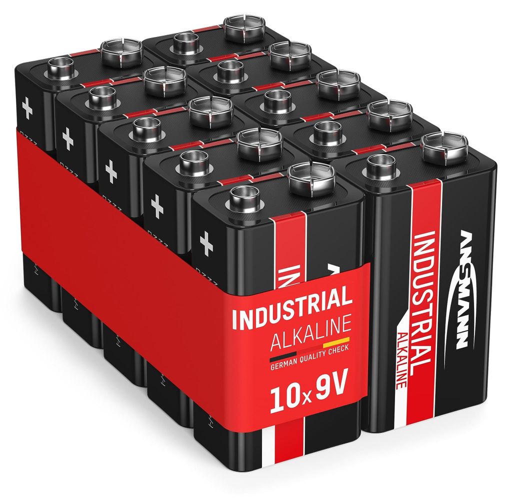 Batería alcalina industrial ANSMANN, bloque de 9V, modelo E Imagen del producto 