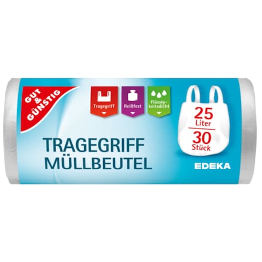 Gut & Tragegriff-Müllbeutel 25l 30ST