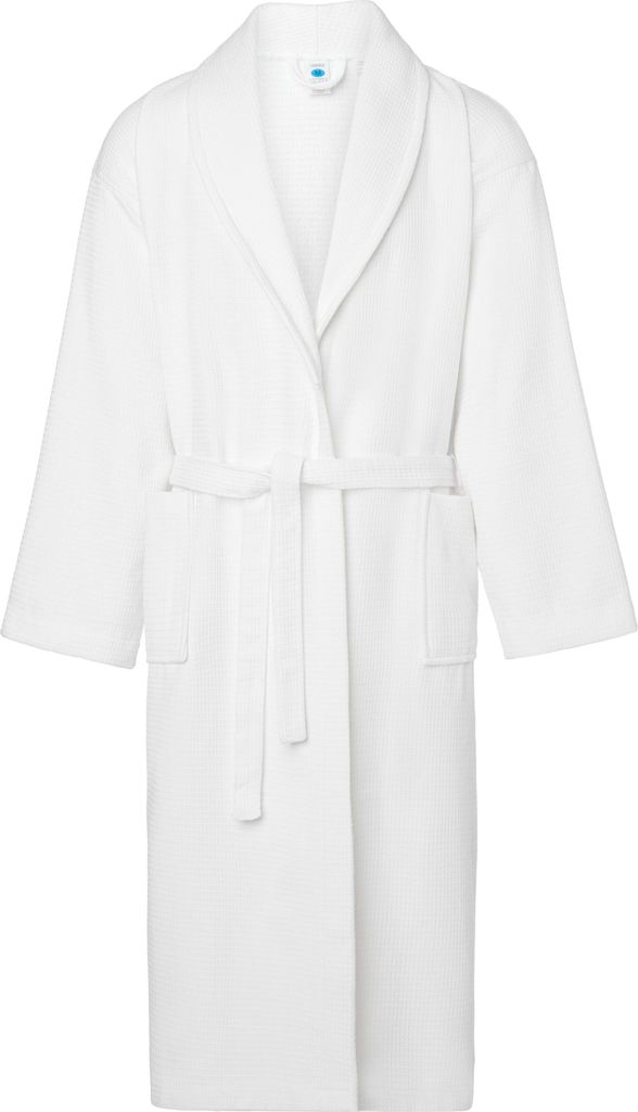 Ladeheid Herren Frottee Bademantel aus 100% Baumwolle Waffelpiqué LA40-226 (Weiß (P01), XL)