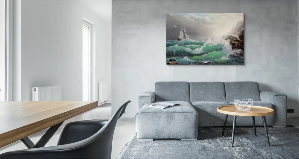 Decorazione Parete Mare 70x50 cm - Stampa Tela Nave XXL per Soggiorno - 2