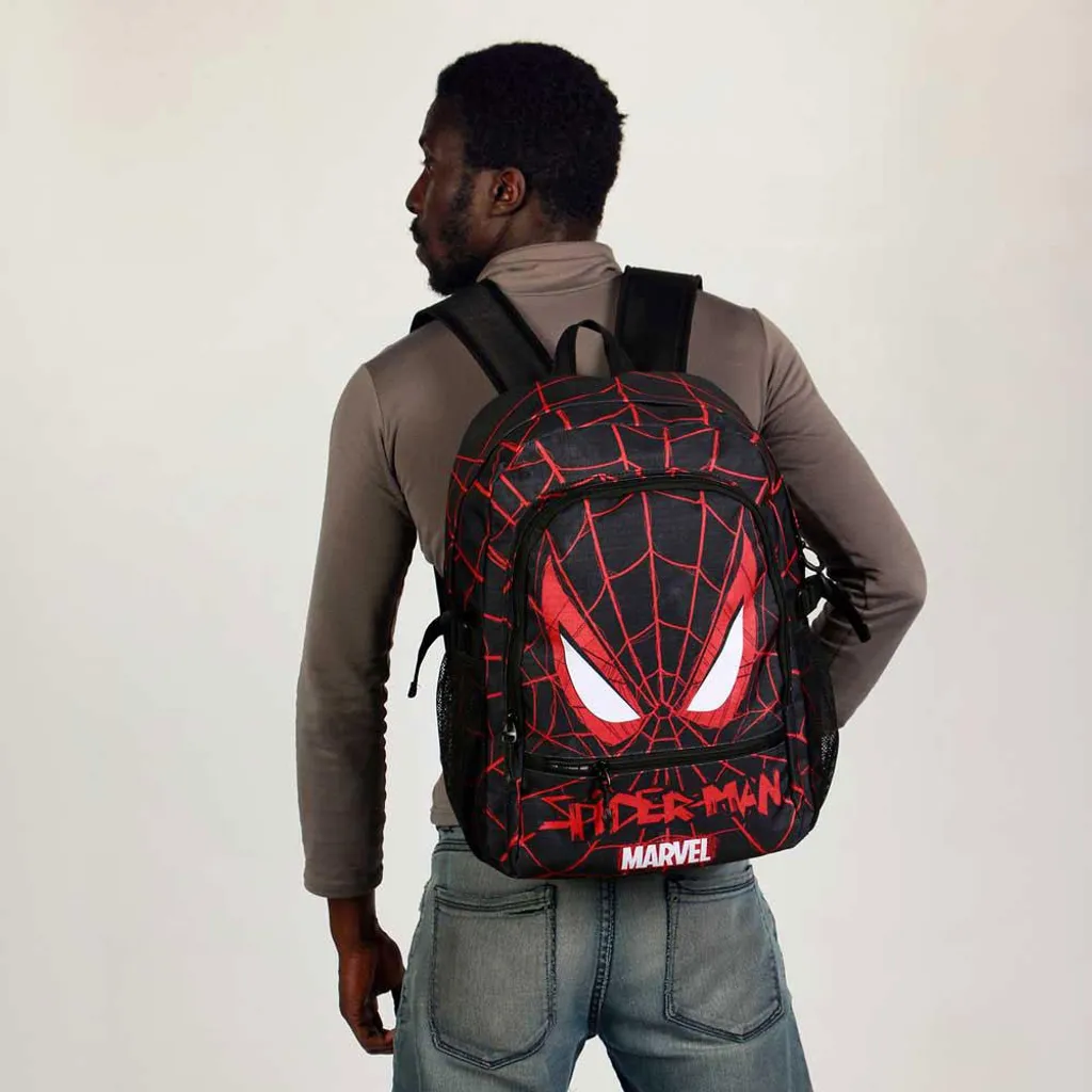 Petit sac à dos scolaire Spiderman Vision Noir Marvel pour Adolescent