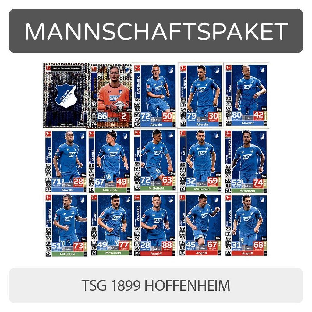 Topps Match Attax - 2018/19 - Mannschaftspaket - TSG 1899 Hoffenheim