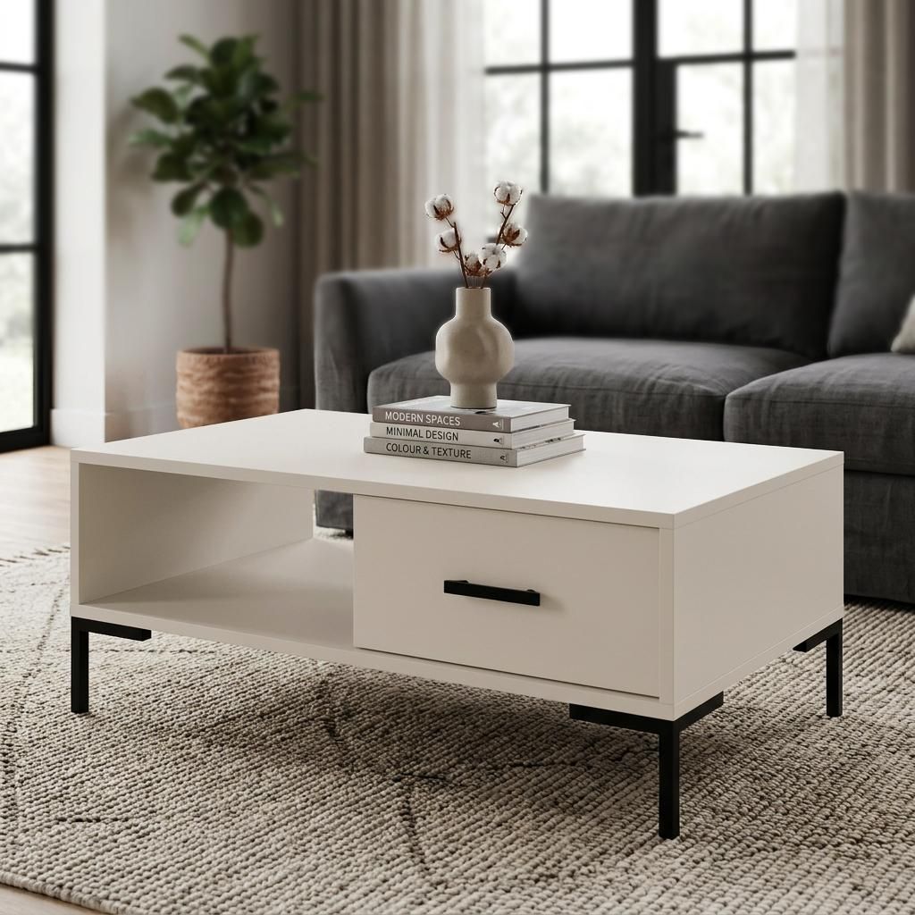 BEAUTYSOFA | Couchtisch SELENA  100 cm Kaschmir mit Produktbild 