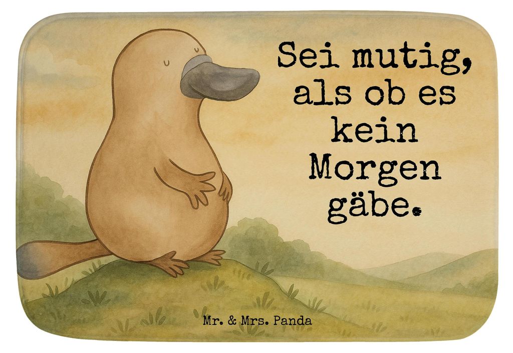 Mr. & Mrs. Panda Badvorleger Schnabeltier Mut Design - Weiß - Geschenk, Büro, Arbeit, duschmatte, Badteppich, Training, Badezimmerteppich, Schnab...