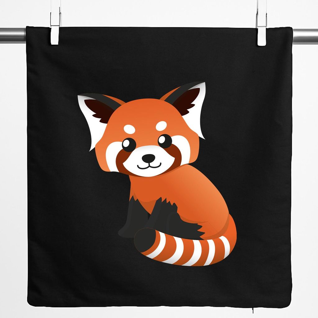 Huuraa Kissenbezug Roter Panda Comic 40x40cm Black Baumwolle Dekokissenbezug Geschenkidee