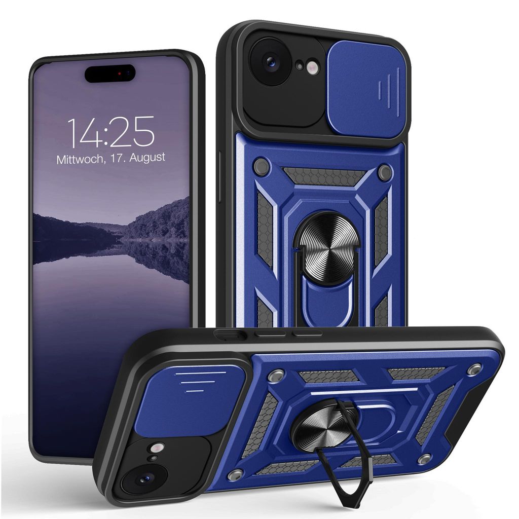 Armor Handyhülle für Apple iPhone 17e Kameraschutz Handy Panzer Case Cover Schutzhülle Outdoor Farbe: Blau