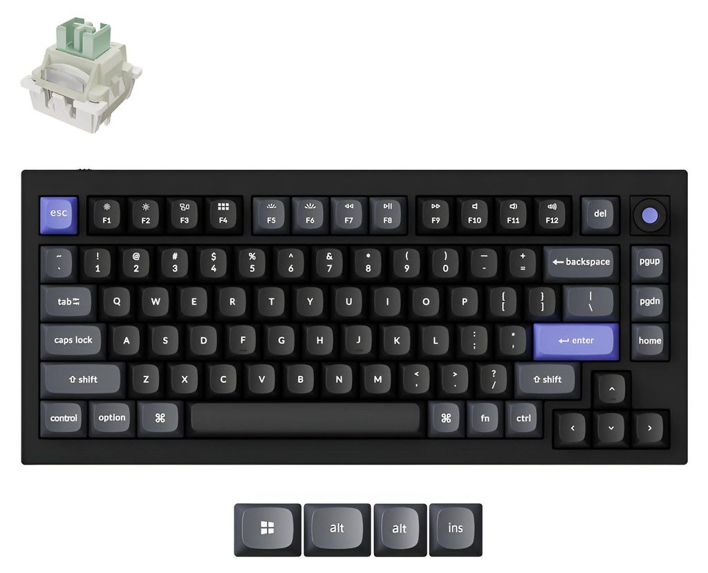 Keychron Q1 HE 8K Magnetic Switch Keyboard Fully Assembled / Black / Keychron Ultra-fast Lime Magnetic Switch