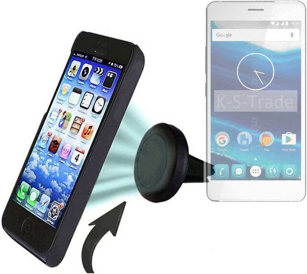K-S-Trade Kompatibel mit Qilive Q5.5 Auto Handy Halterung KFZ Halter Lüftungsgitterhalterung Air Vent mount Smartphone Halter