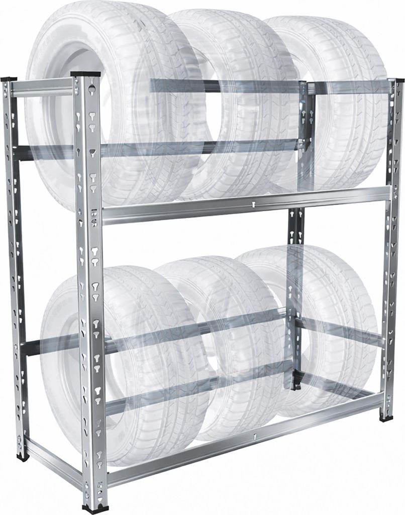 Relaxdays Reifenregal für 4–6 Räder, HBT: 100 x 85 x 35 cm, Produktbild 