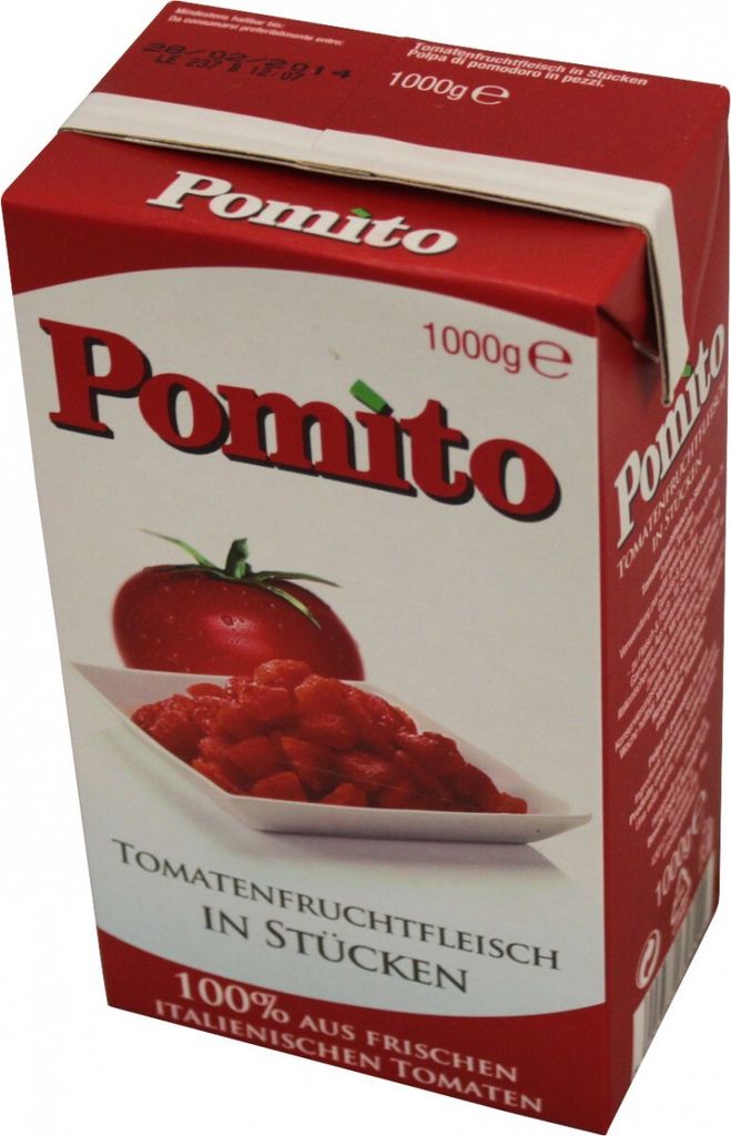 Pomito Tomatenfruchtfleisch in Stücken Tomaten aus Italien 1000g