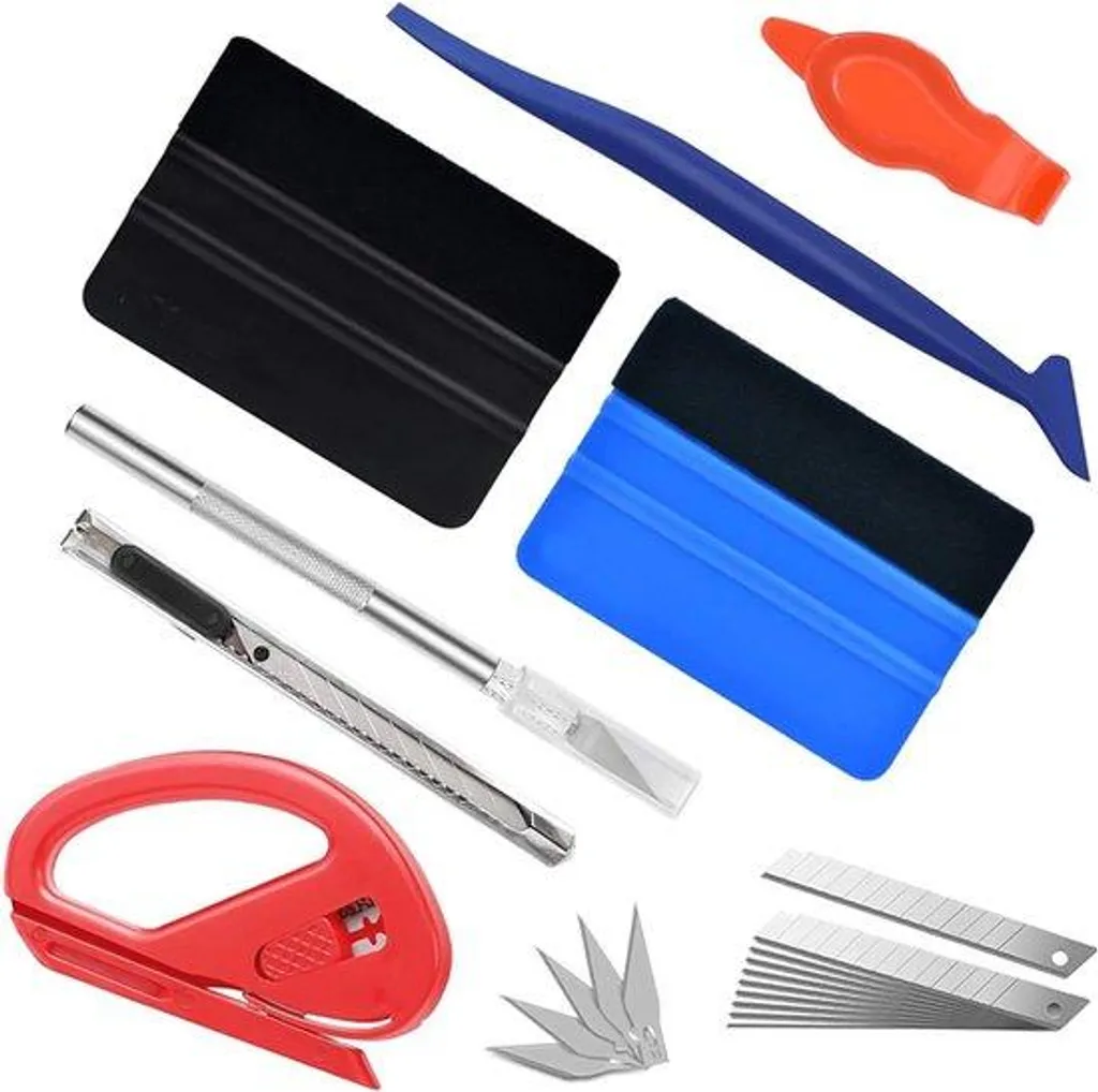 Kit de 22 outils raclettes pour film adhésif voiture et vitres teintées