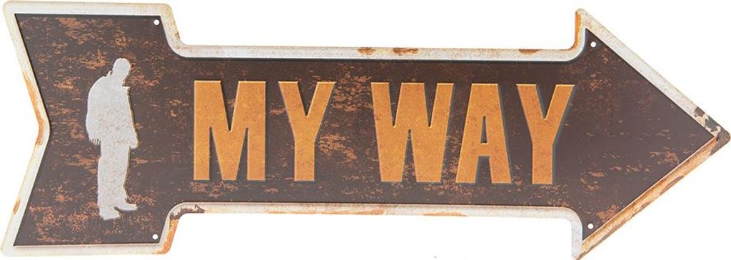 Clayre & Eef Textschild 46x15 cm Braun Eisen