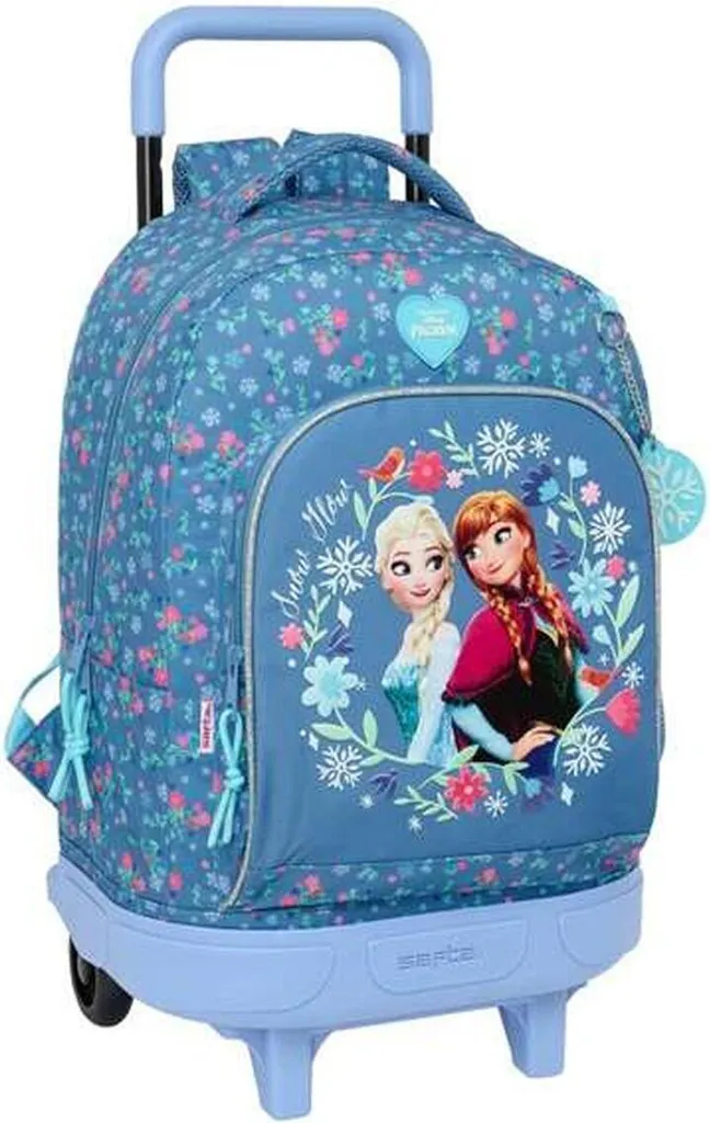 Cartable trolley Frozen Bleu 45cm - Grand volume et roulettes robustes