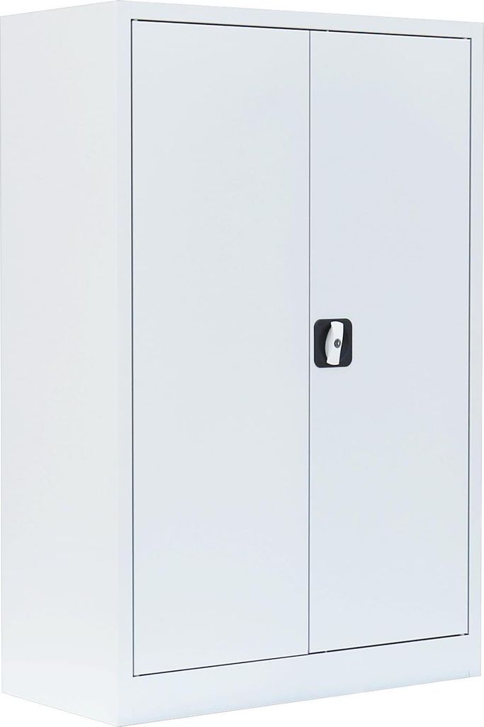 Metall Aktenschrank abschließbar Büroschrank Stahlschrank Weiß 530327 120cm